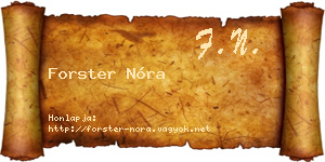 Forster Nóra névjegykártya