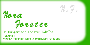 nora forster business card